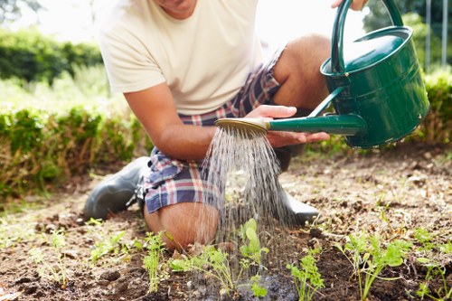 Professional landscaper working on a garden design in Chislehurst